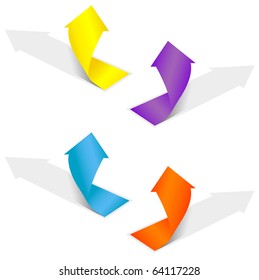 Isolated grow arrows stat financial graph set 03. Vector illustration
