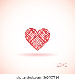 Isolated grunge heart. Vector illustration