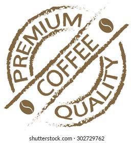 Isolated grunge label with text for coffee products. Vector illustration