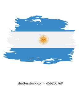 Isolated grunge textured Argentinian flag, Vector illustration