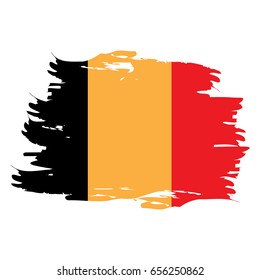 Isolated grunge textured Belgian flag, Vector illustration