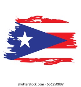 Isolated grunge textured flag of Puerto Rico, Vector illustration