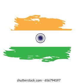 Isolated grunge textured Indian flag, Vector illustration