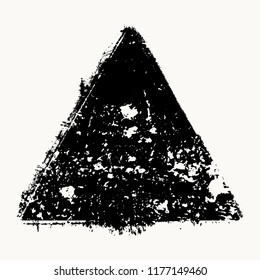 Isolated Grunge triangle shape overlay texture. Distress artistic template. EPS10 vetor.