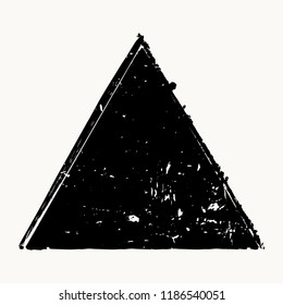 Isolated Grunge triangle shape overlay texture. Distress artistic template. EPS10 vetor.