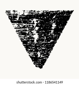 Isolated Grunge triangle shape overlay texture. Distress artistic template. EPS10 vetor.