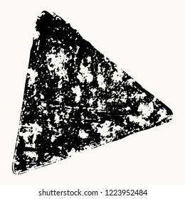 Isolated Grunge triangle shape overlay texture. Distress artistic template. EPS10 vetor.