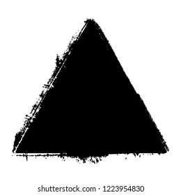 Isolated Grunge triangle shape overlay texture. Distress artistic template. EPS10 vetor.