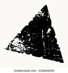 Isolated Grunge triangle shape overlay texture. Distress artistic design template. EPS10 vetor.