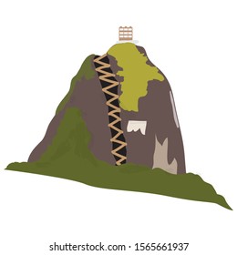 Isolated guatape mountain from Colombia - Vector illustration