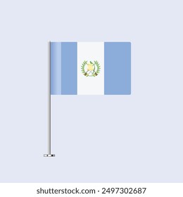 Isolierte Guatemala-Tisch-Flagge auf Pole, Guatemala-Flagge Vektor Design für Print und Web
