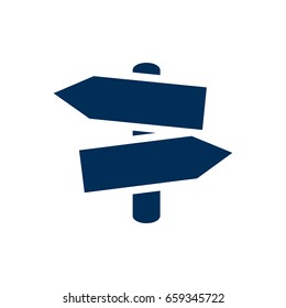 Isolated Guidepost Icon Symbol On Clean Background. Vector Signpost Element In Trendy Style.