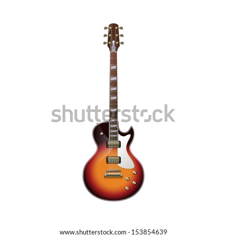 Isolated guitar, eps10 vector