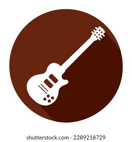 Icono de guitarra aislado Diseño plano Instrumento musical Vector