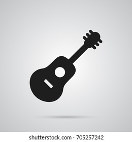 Isolated Guitar Icon Symbol On Clean Background. Vector Acoustic  Element In Trendy Style.