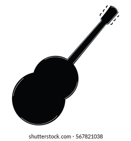 Isolated guitar on a white background, Vector illustration