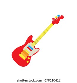 Isolated guitar toy on a white background, Vector illustration