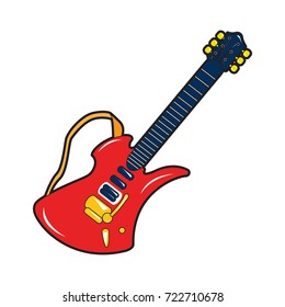 Isolated guitar toy on a white background, Vector illustration