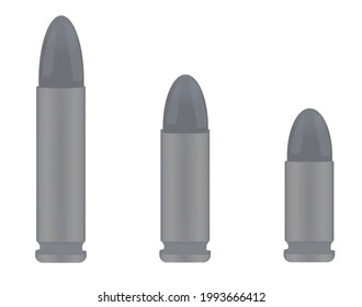 Balas de armas aisladas. ilustración vectorial