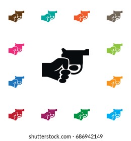 Isolated Gun Icon. Revolver Vector Element Can Be Used For Revolver, Gun, Kill Design Concept.