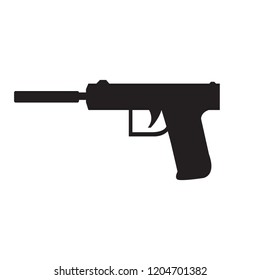 Isolated gun icon silhouette. Vector illustration design