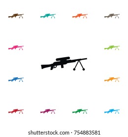 Isolated Gun Icon. Sniper Vector Element Can Be Used For Sniper, Gun, Weapon Design Concept.