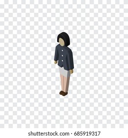 Isolated Guy Isometric. Girl Vector Element Can Be Used For Girl, Woman, Guy Design Concept.