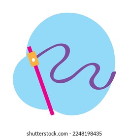 Isolated gymnastic ribbon icon Flat design Vector