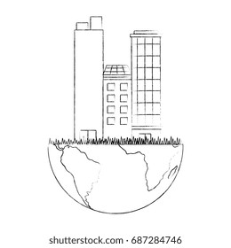 Isolated Half Earth Planet Stock Vector (Royalty Free) 687284746 ...