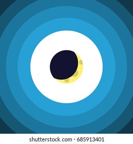 Isolated Half Moon Flat Icon. Crescent Vector Element Can Be Used For Crescent, Moon, Midnight Design Concept.
