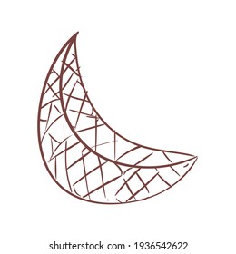 Isolated half moon with lines