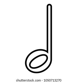 Isolated half note. Musical note