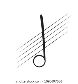 Isolated half note on a pentagram