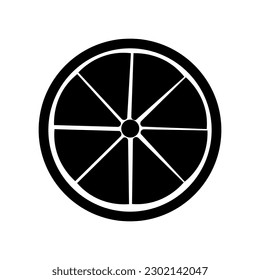 Isolated half orange icon. Editable color. EPS vector file