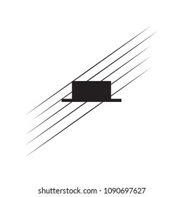 Isolated half rest note on a pentagram