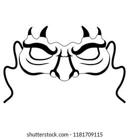 Isolated halloween demon mask. Vector illustration design