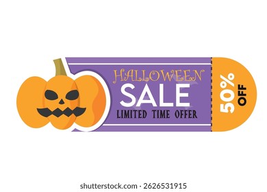 Isolated halloween discount label with a pumpkin icon Vector illustration