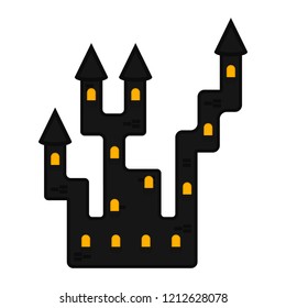 Isolated halloween haunted mansion icon. Vector illustration design