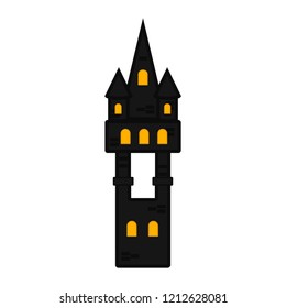 Isolated halloween haunted mansion icon. Vector illustration design