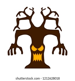Isolated halloween haunted tree. Vector illustration design