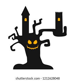 Isolated halloween haunted tree. Vector illustration design