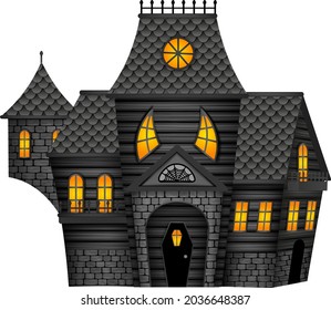 Isolated halloween house illustration. haunted house