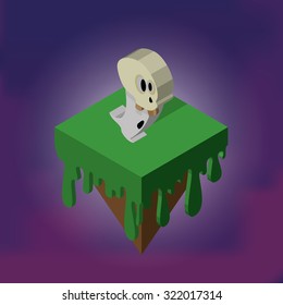 Isolated halloween icon on a colored background