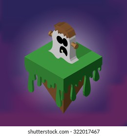 Isolated halloween icon on a colored background