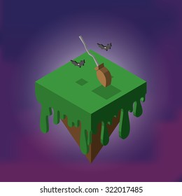 Isolated halloween icon on a colored background