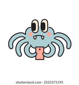 isolated halloween icon in vector. halloween design element. character in doodle style. minimalistic icon for website sticker logo mascot poster.