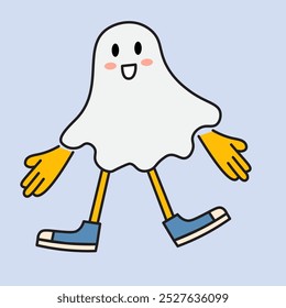 isolated halloween icon in vector. halloween design element. character in doodle style. minimalistic icon for website sticker logo mascot poster.