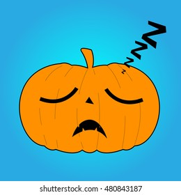 Isolated halloween jack o' lantern on a colored background, Vector illustration