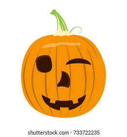 Isolated halloween jack-o-lantern on a white background, Vector illustration