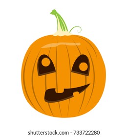 Isolated halloween jack-o-lantern on a white background, Vector illustration